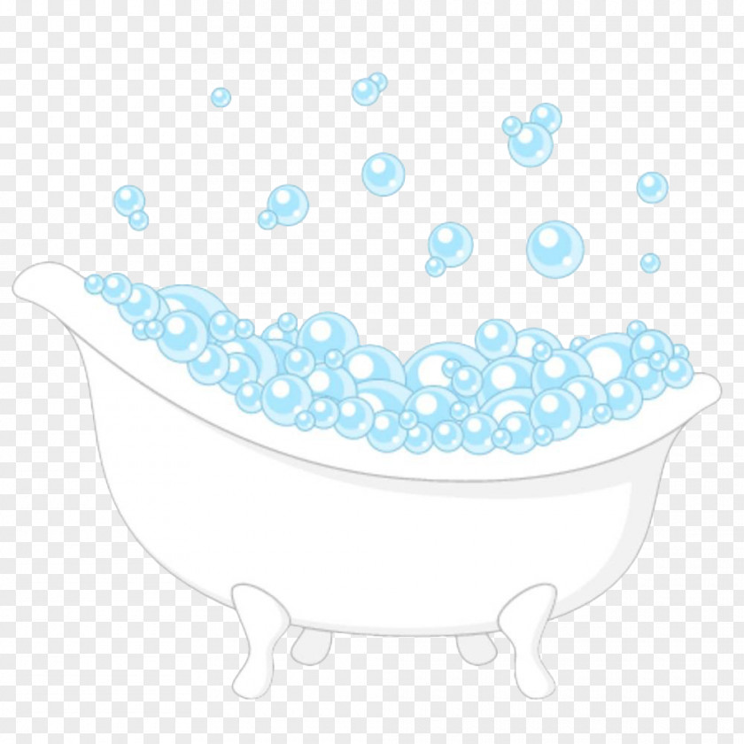 Hand-painted Bathtub Bubbles Foam Bathing Illustration PNG