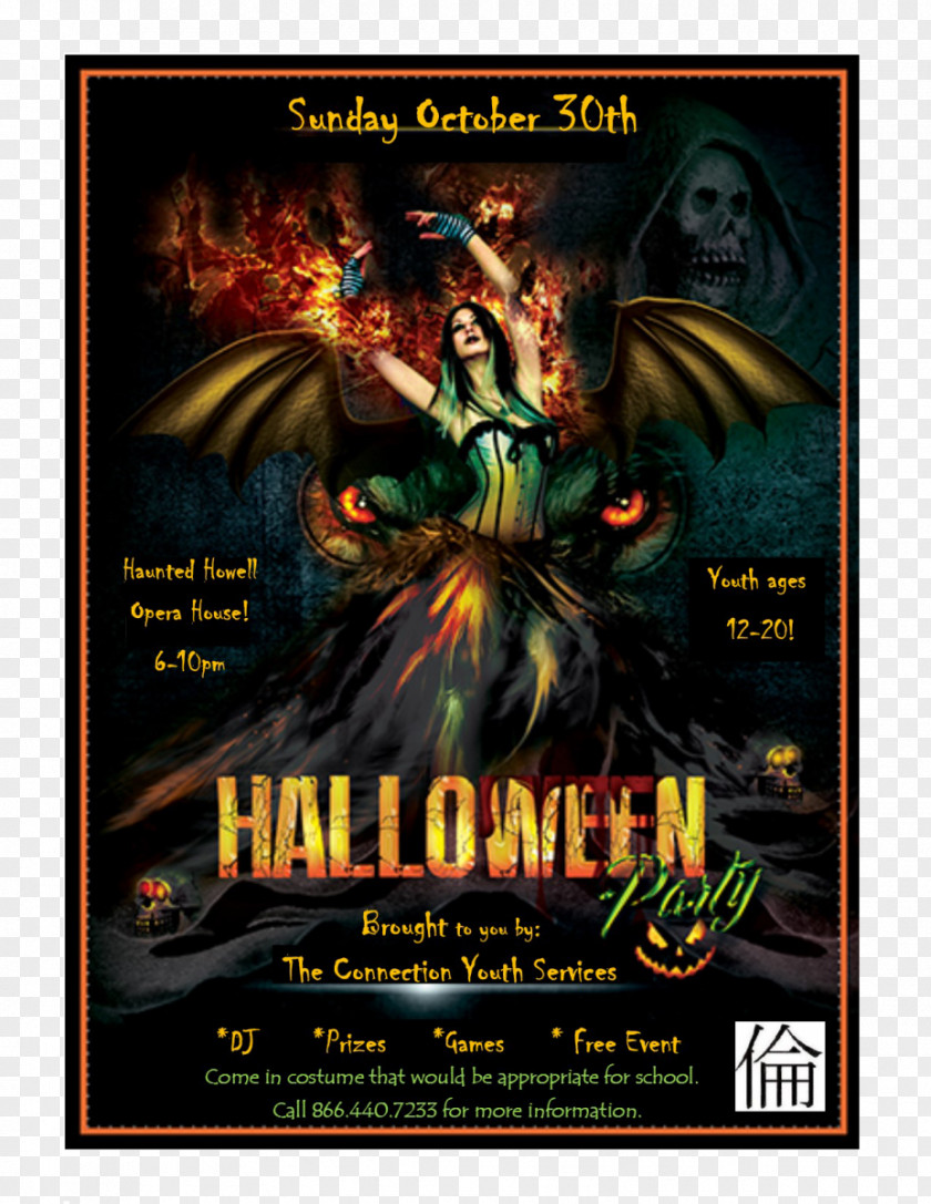 Social Flyer The Connection Youth Services Organization Poster RISE Project Halloween PNG
