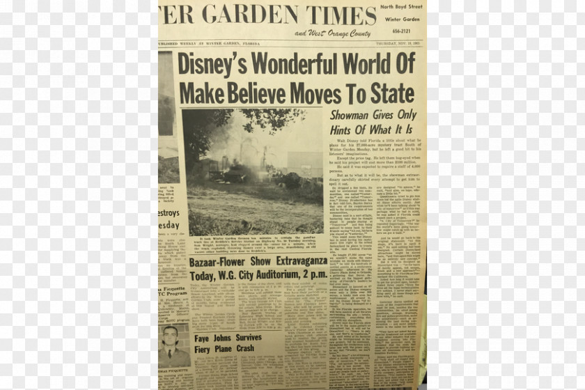 Walt Disney World Newspaper Winter Garden Computer Mouse PNG