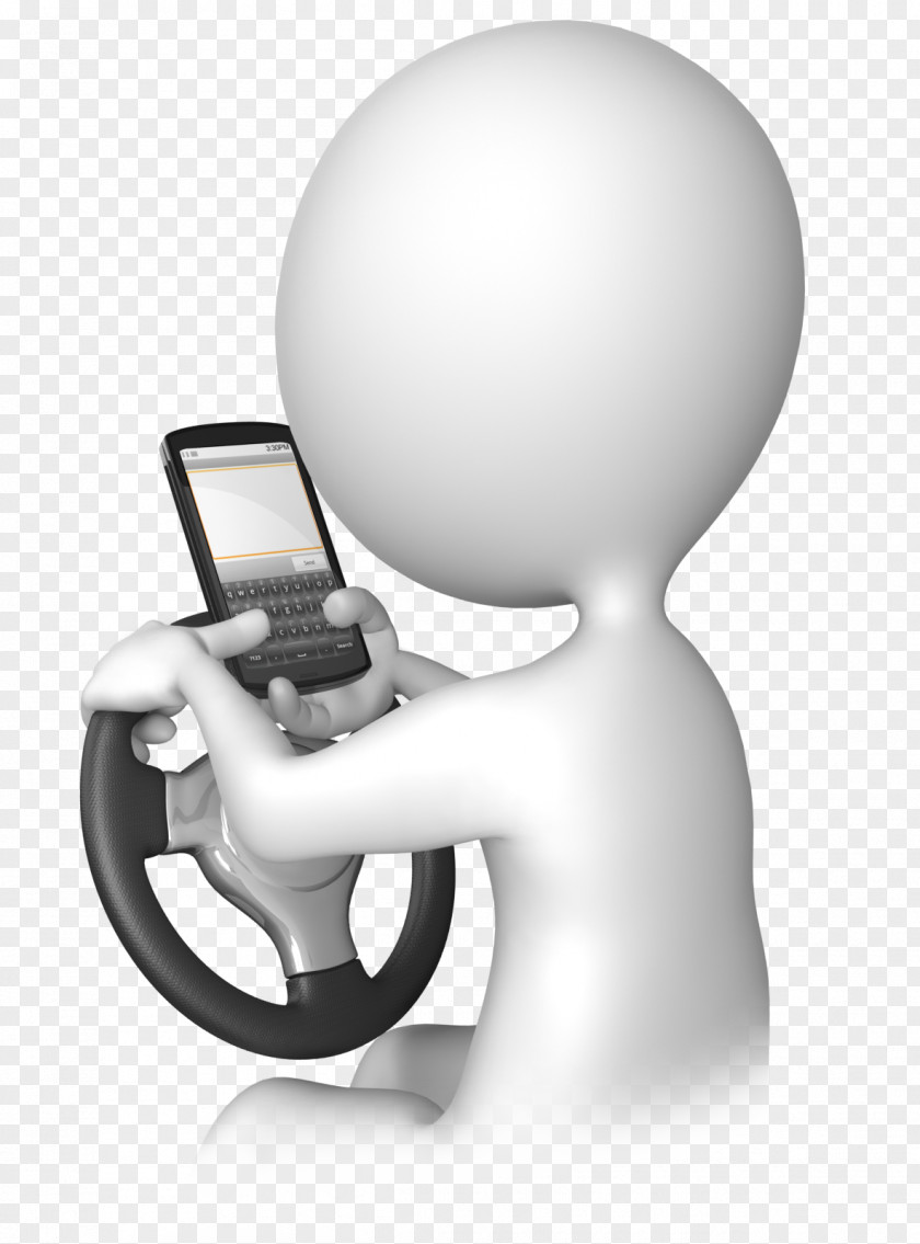 Driving Texting While Stick Figure Mobile Phones Clip Art PNG