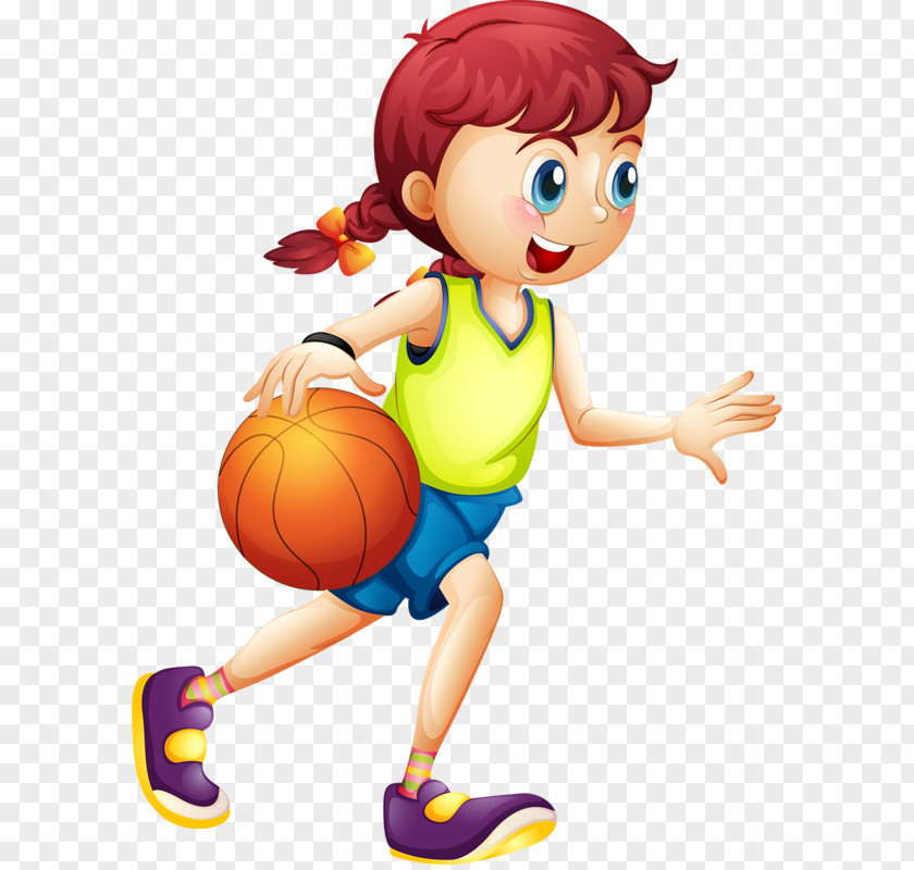 Kids Cartoon Women's Basketball Sport PNG