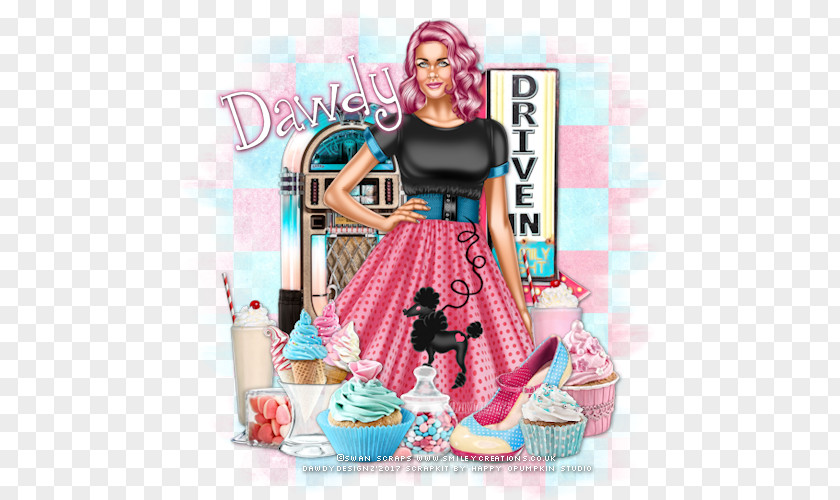 Poodle Dress Barbie Product Pink M PNG