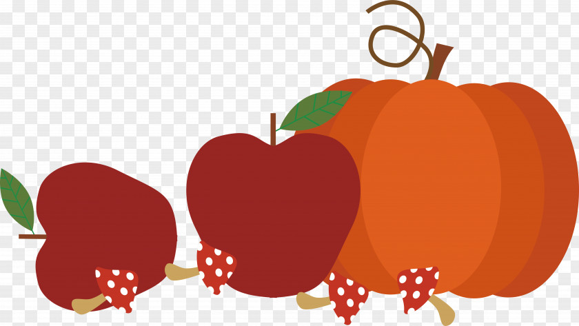 Pumpkin Apple In Fall Clip Art PNG