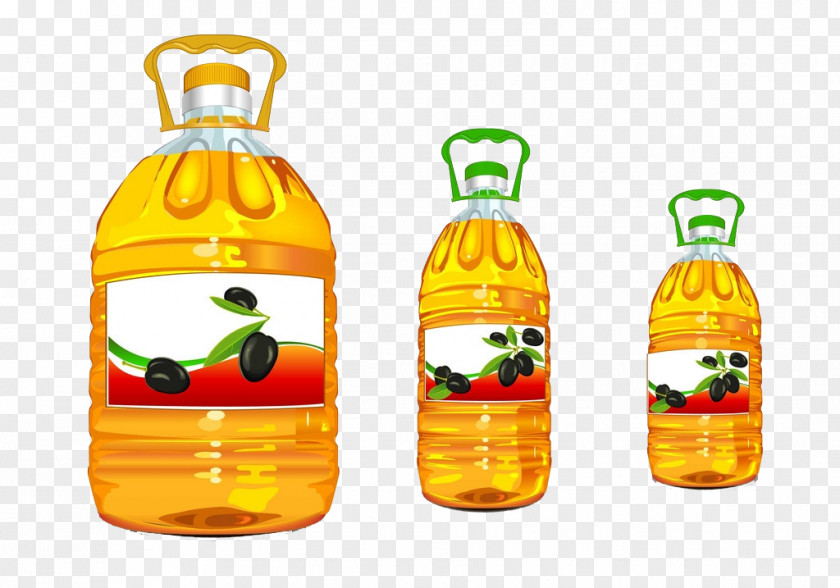 Three Bottles Of Olive Oil Bottle Sunflower Royalty-free PNG