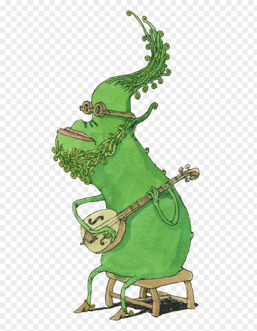 Green Playing Guitar Monster Illustrator Visual Arts Drawing Mattias Adolfsson Illustration PNG