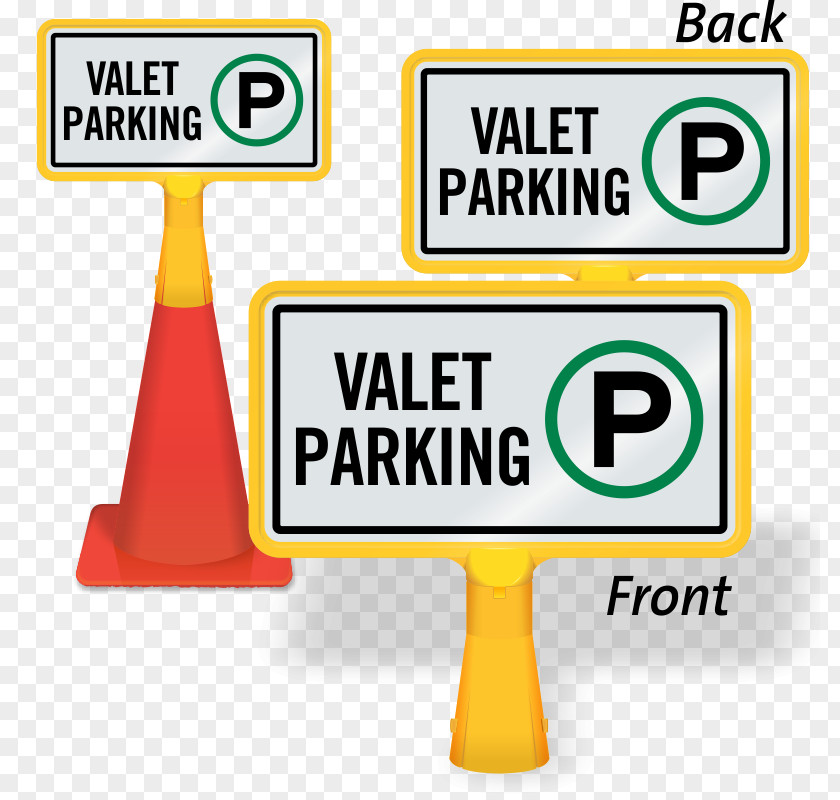 Valet Parking Traffic Sign Car Park Sidewalk PNG