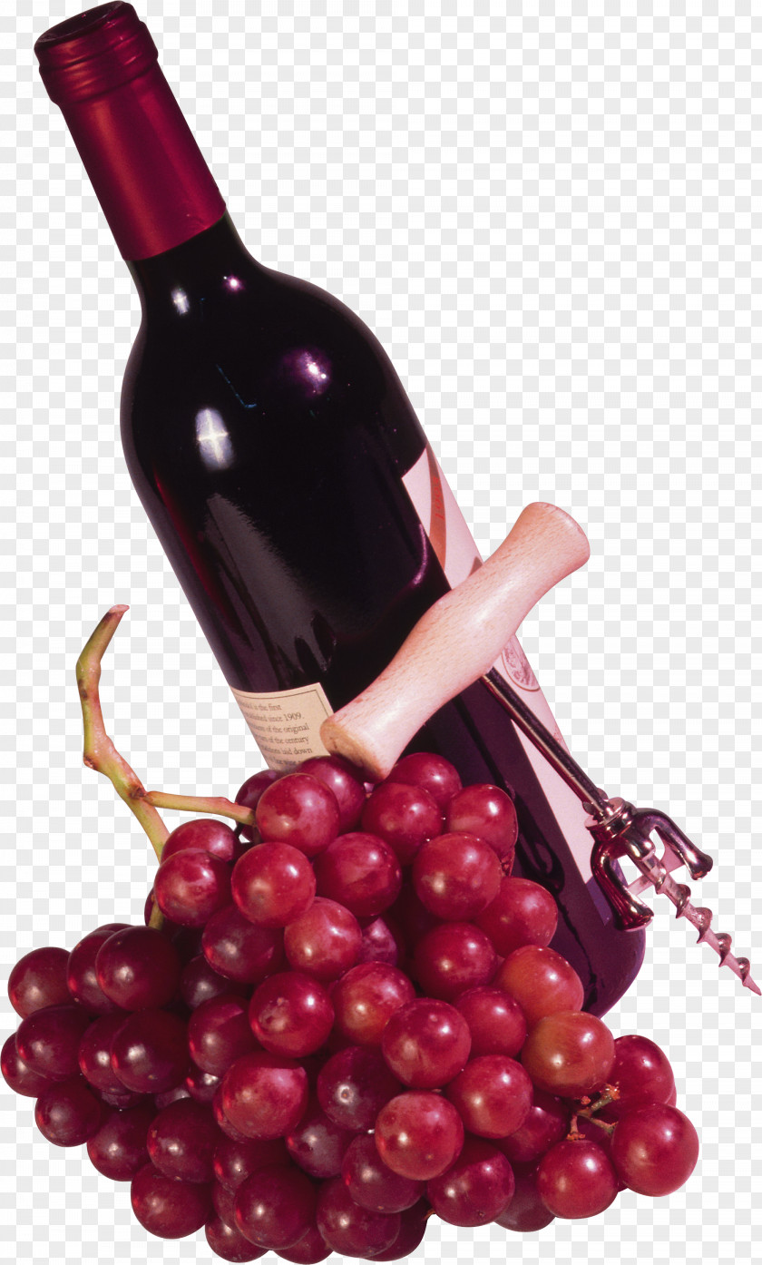 Bottle Of Red Wine And Grapes FIG. Beer PNG