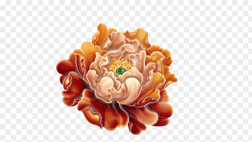 Cilli Filigree Moutan Peony Pink Flowers Clip Art Image PNG