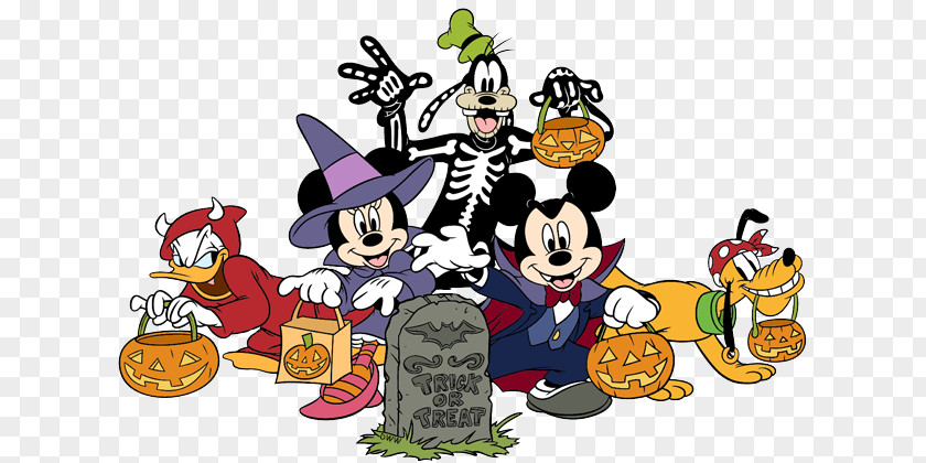 Disney Halloween Mickey Mouse Minnie Window Clip Art PNG