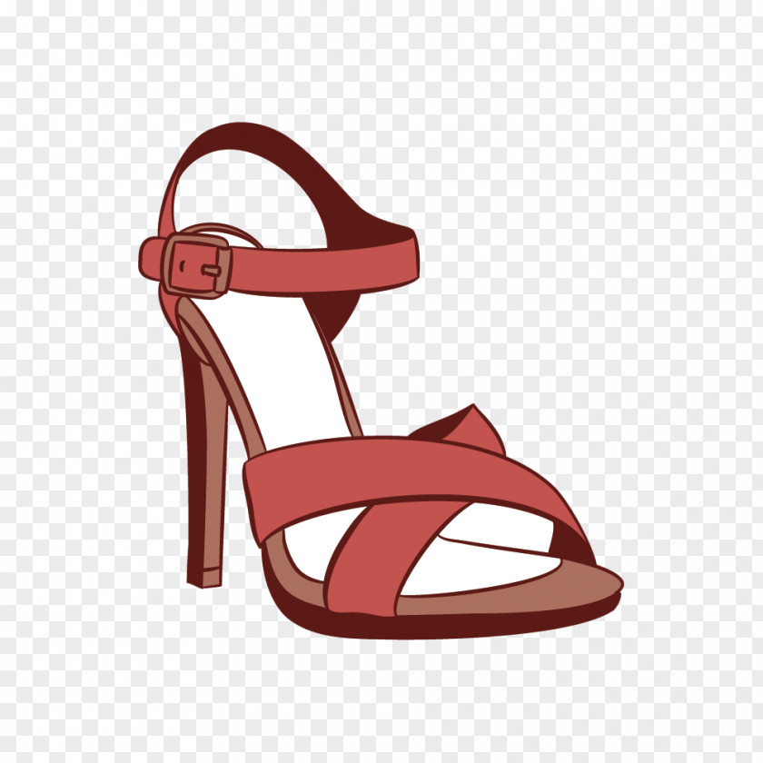 Vector Creative Cross Strap High-heeled Sandals Shoe Sneakers Sandal Footwear PNG