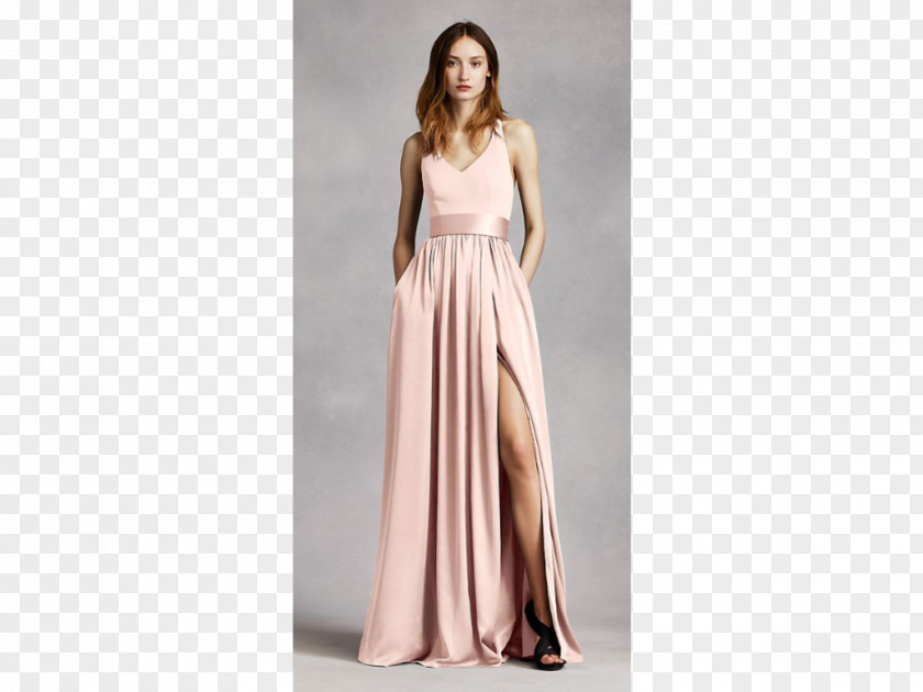 Blush Floral Wedding Dress Bridesmaid David's Bridal PNG