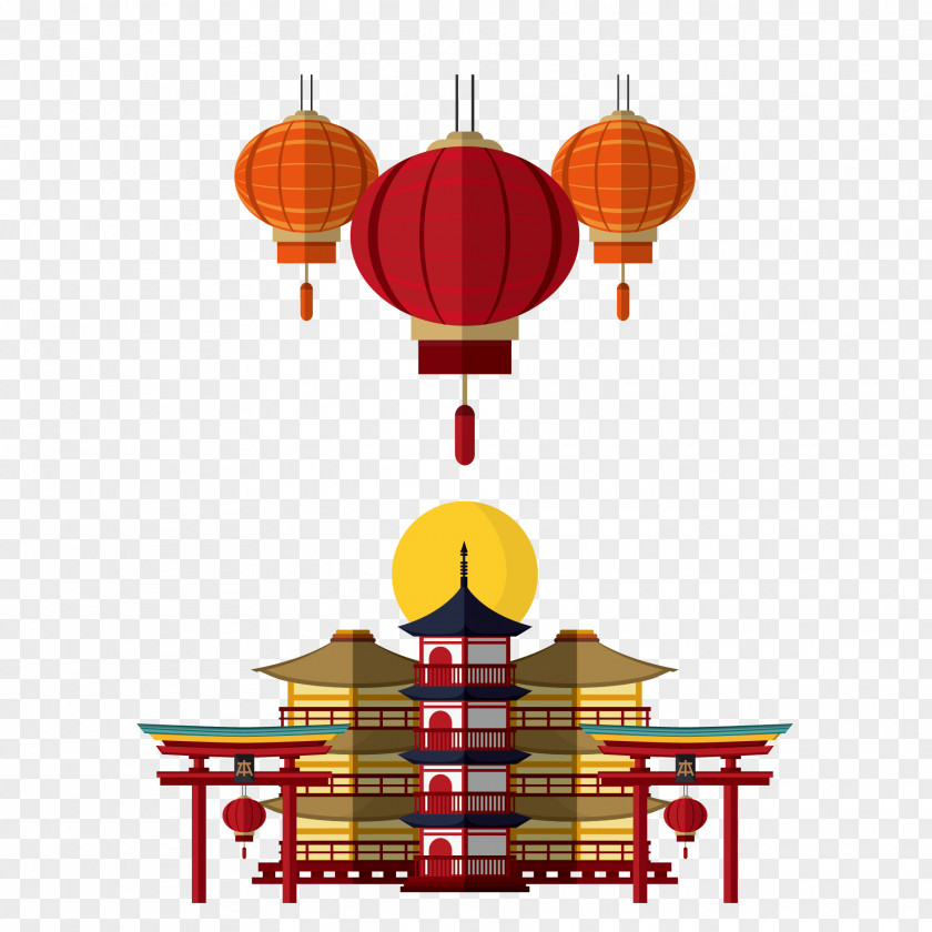Chinese Lantern Japan Vector Graphics Illustration Image Architecture PNG