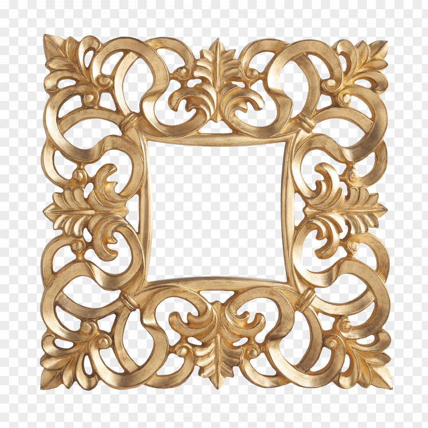 Gold Pattern Window Picture Frames PNG