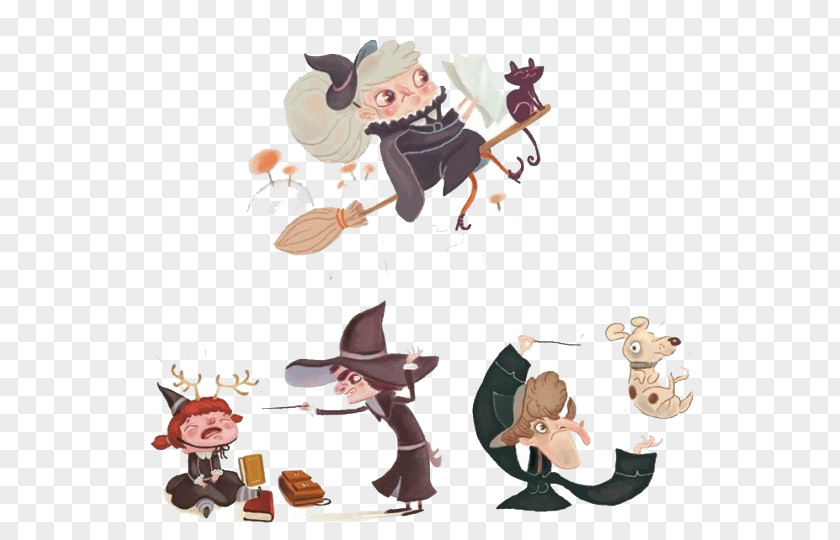Cartoon Witch Dans Le Monde Davant Witchcraft Illustration PNG