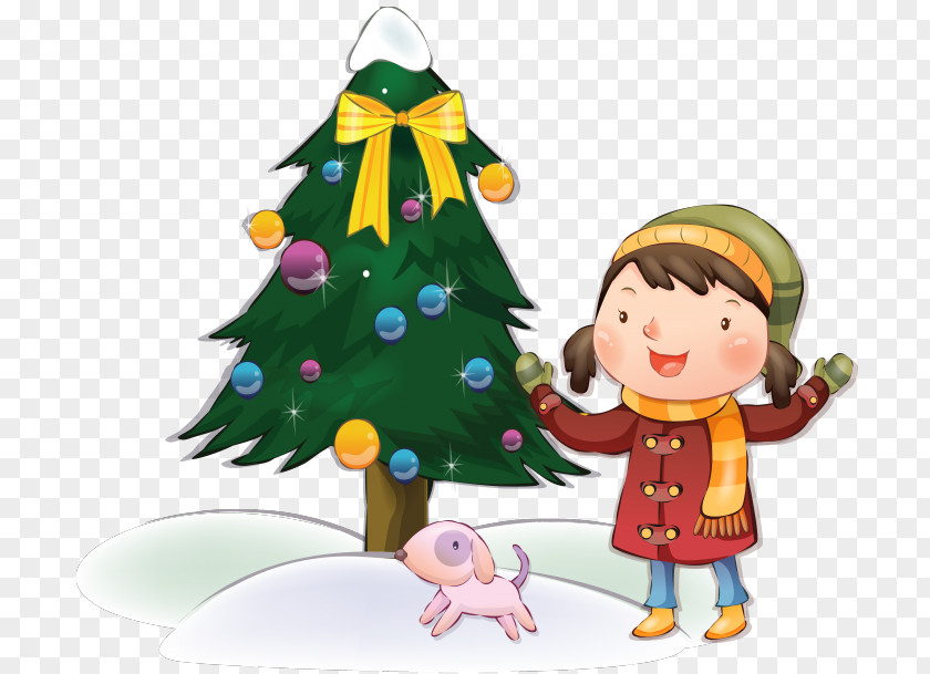 Christmas Tree Child Winter Download PNG