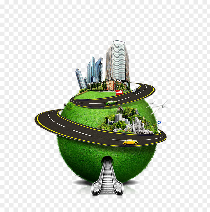 Earth City Business Creativity Architecture Green Highway PNG