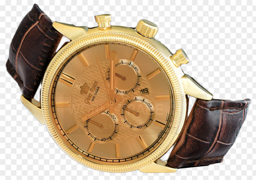 Gold Watch Strap Leather PNG
