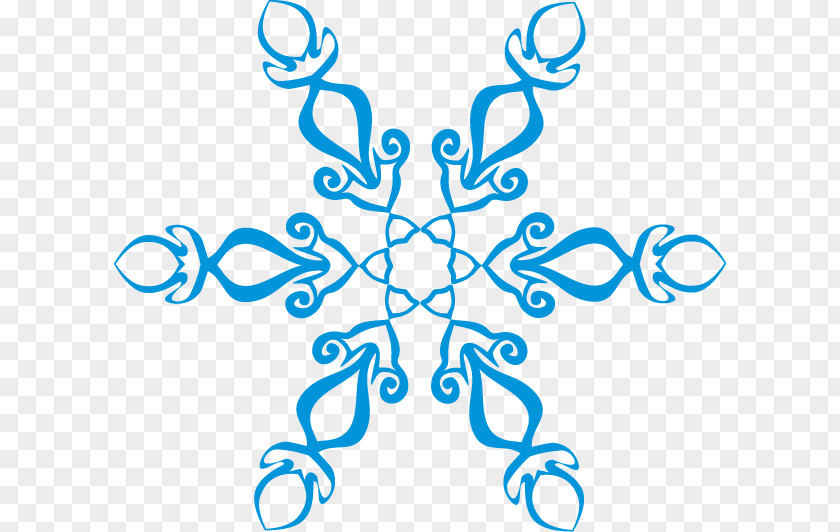 Blue Snowflake Pattern Clip Art PNG