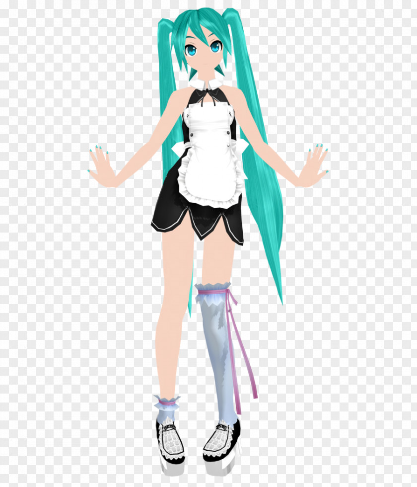 Maid Hatsune Miku MikuMikuDance Character Fiction Costume PNG