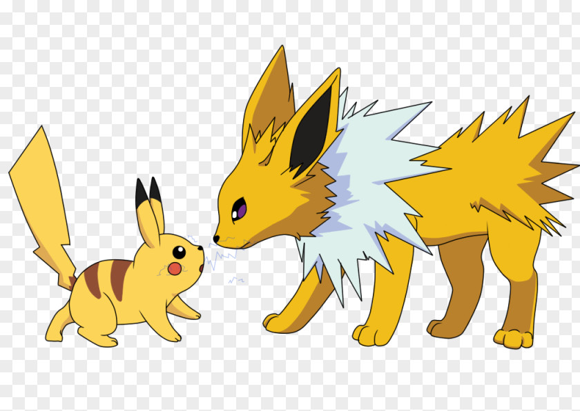 Pikachu Red Fox Jolteon Pokémon Eevee PNG