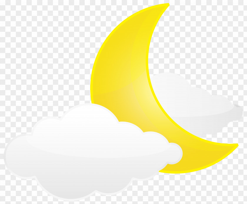 Moon With Clouds Transparent Clip Art Image Yellow Graphics Design Wallpaper PNG
