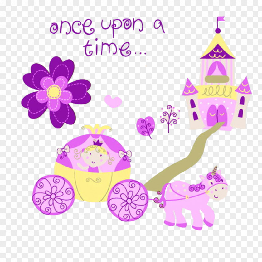Cartoon Pumpkin Carriage And Castle Cinderella Pattern PNG