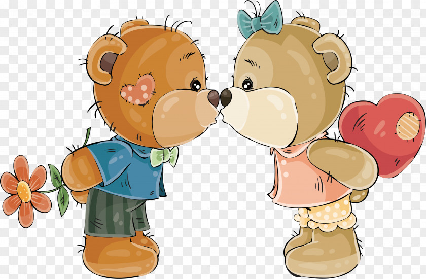 Teddy Bear Kiss PNG bear , Sweet kiss little bear, kissing bears clipart PNG