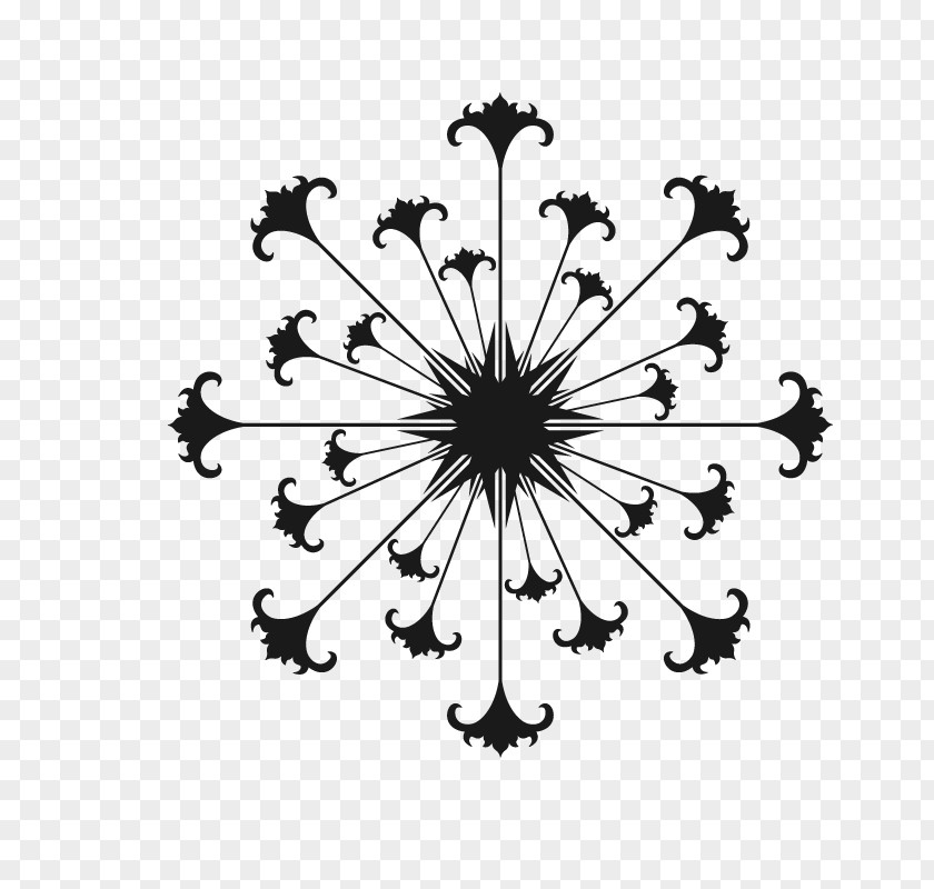 Black Pattern Snowflake Image Ice Crystals Graphics PNG