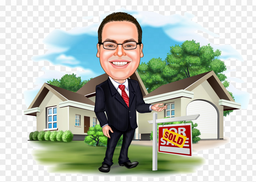 Family Caricature Father Estate Agent Mother PNG