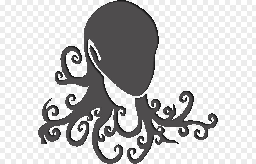 Line Octopus White Black M Clip Art PNG