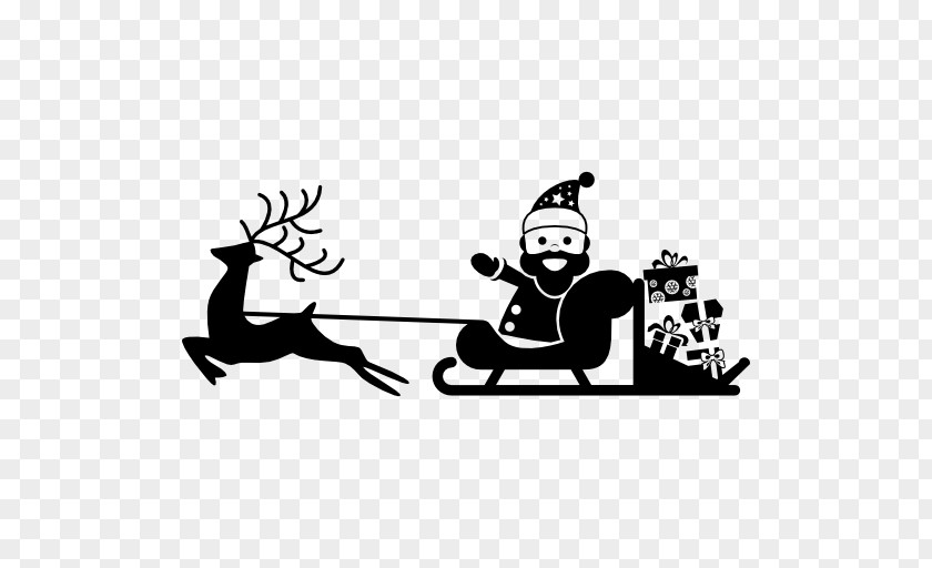 Santa Claus Sled Christmas Gift PNG