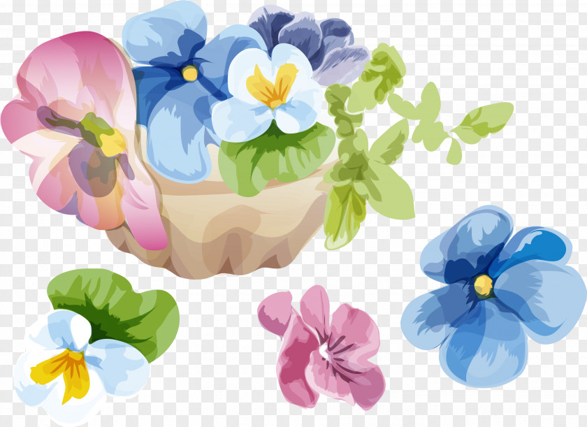 Flower Illustration Painting Pansy PNG