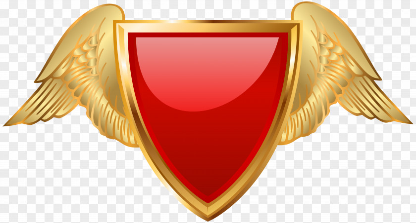 Badge With Wings Red Clip Art PNG