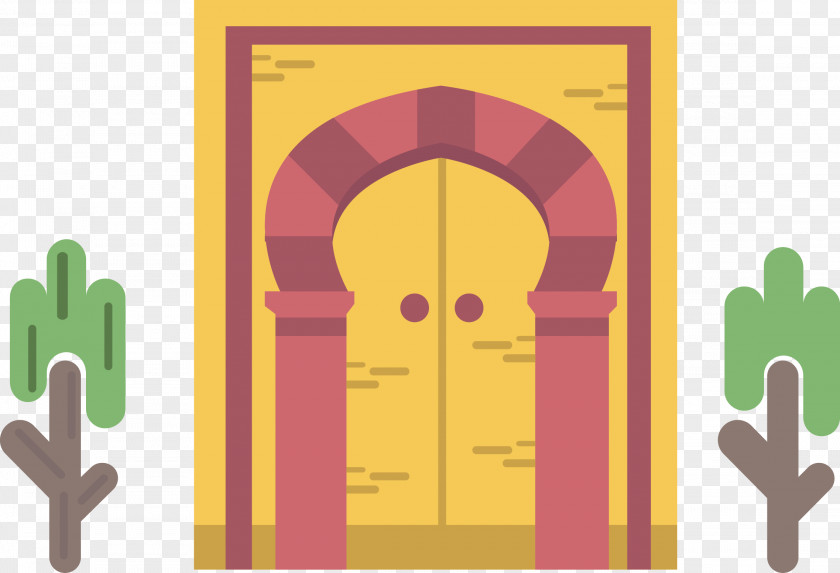 Castle Gate Vector Illustration PNG