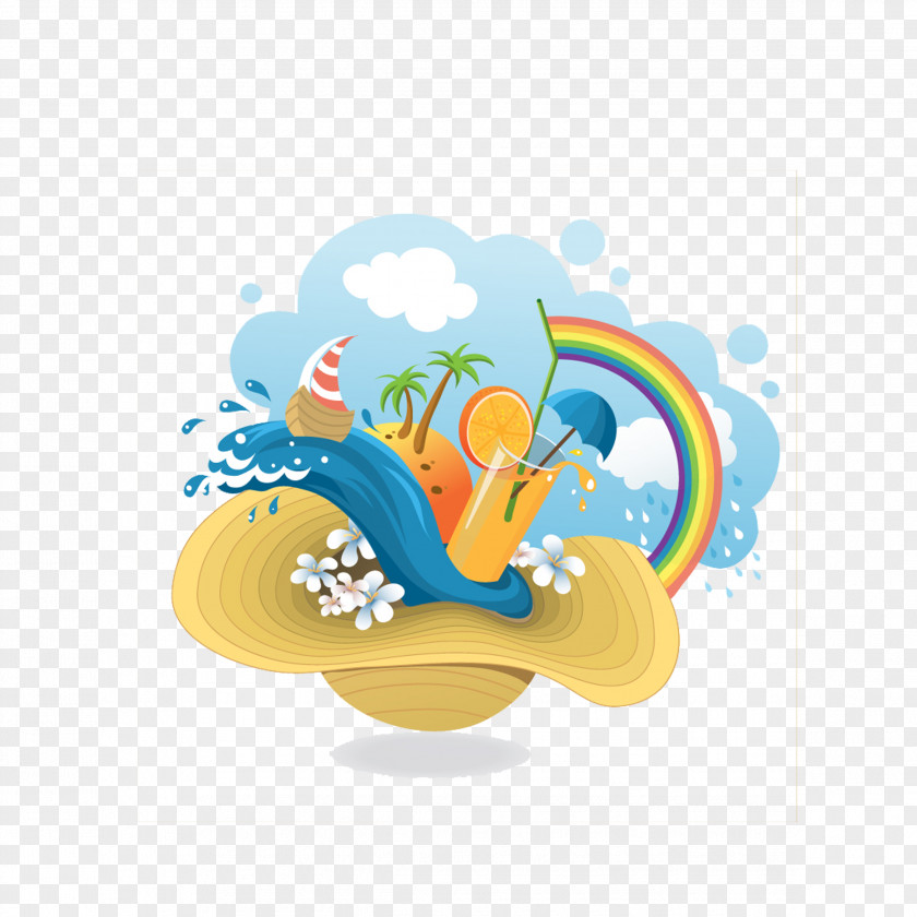 Creative Summer Vacation Graphic Design PNG