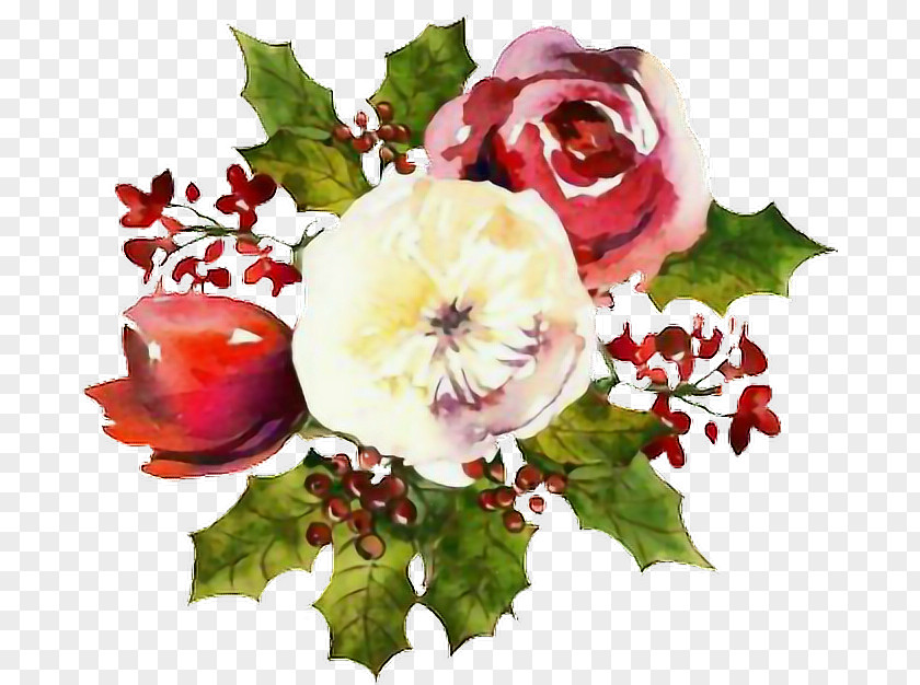Holly Magnolia Bouquet Of Flowers Drawing PNG