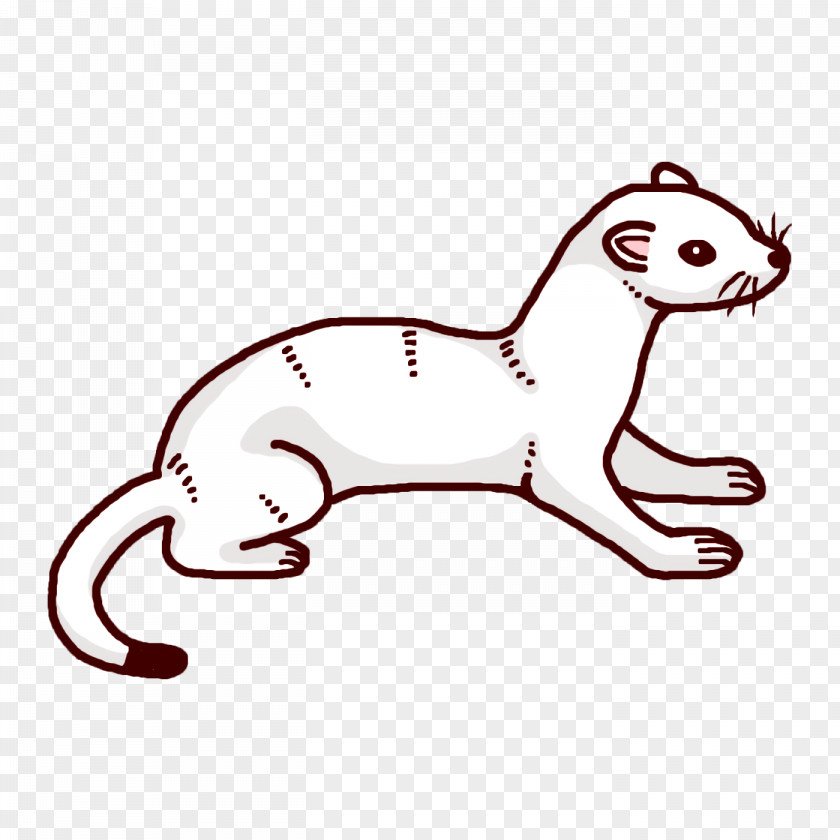 Whiskers Cat Dog Cartoon Line Art PNG