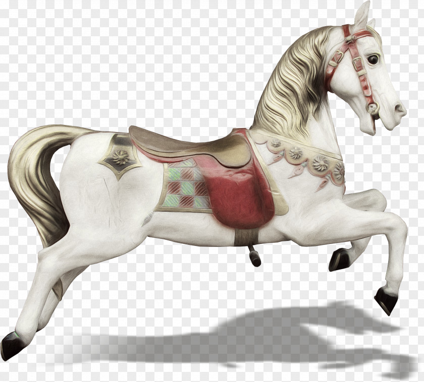 Galloping White Horse Clip Mustang Stallion Mare Pony Carousel PNG