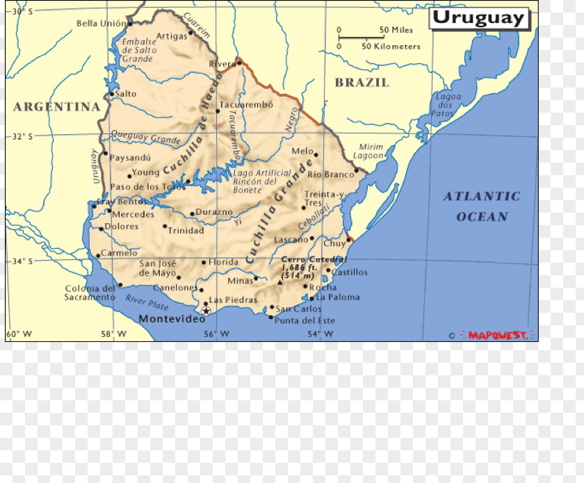 Map Uruguay Argentina Physische Karte Geography PNG