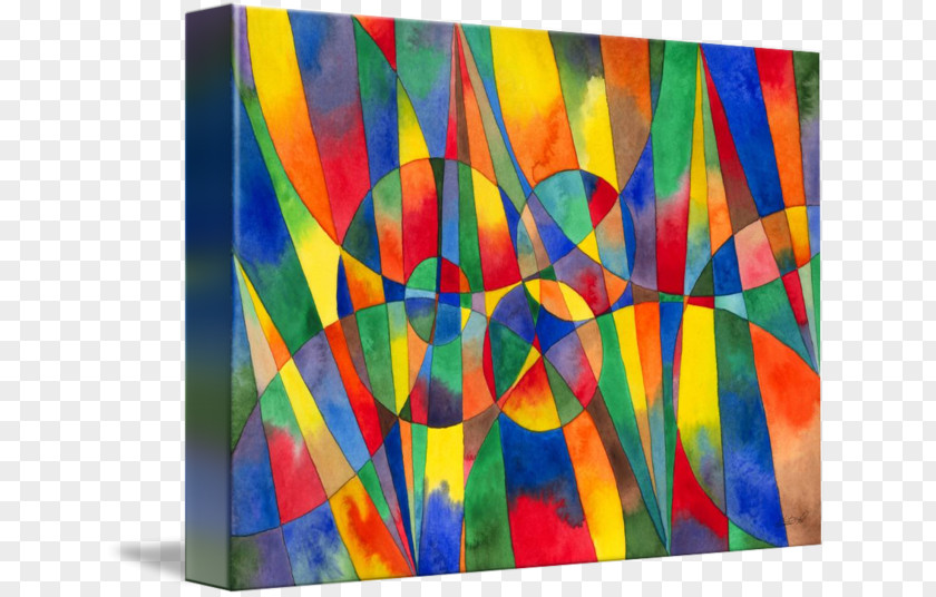Color Shard Acrylic Paint Modern Art Douchegordijn PNG