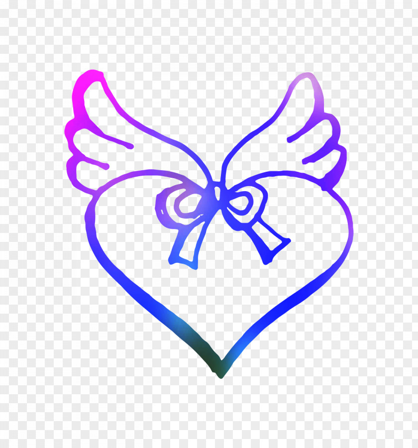 Heart Clip Art Purple Line Leaf PNG