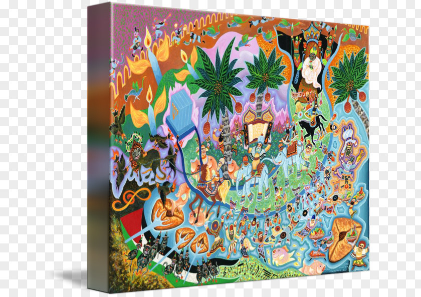 Purim Painting Modern Art Gallery Wrap Canvas PNG