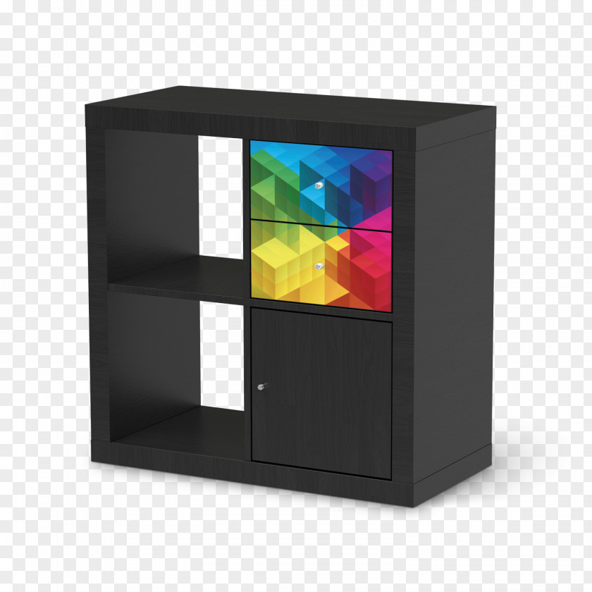 Colorful Cubes Shelf Angle PNG
