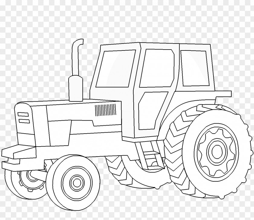 Color Tractor Line Art Car Drawing Agriculture PNG