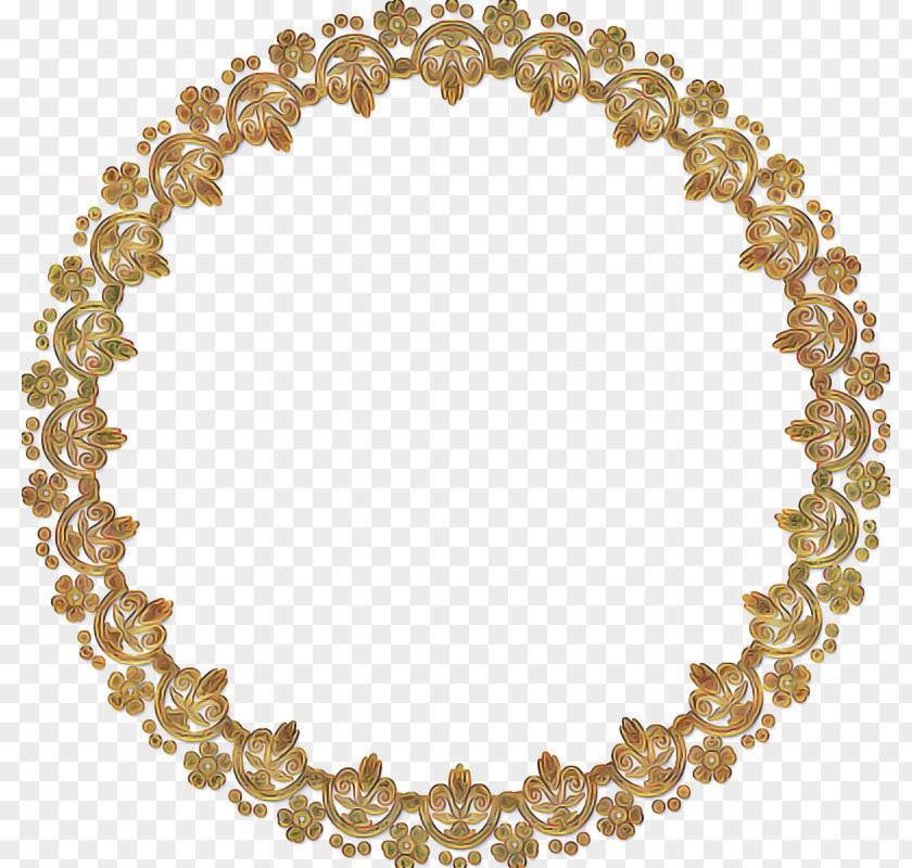 Metal Necklace Background Gold Frame PNG