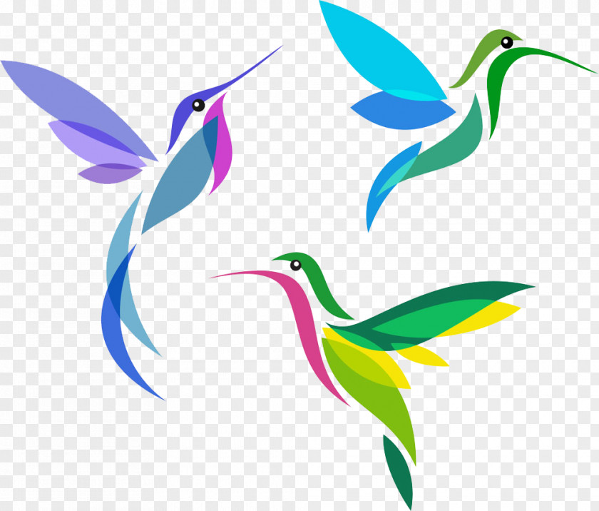Color Creative Peak Bird Hummingbird Cross-stitch Pattern PNG