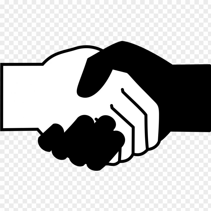 Handshake Simple Black And White Clip Art PNG