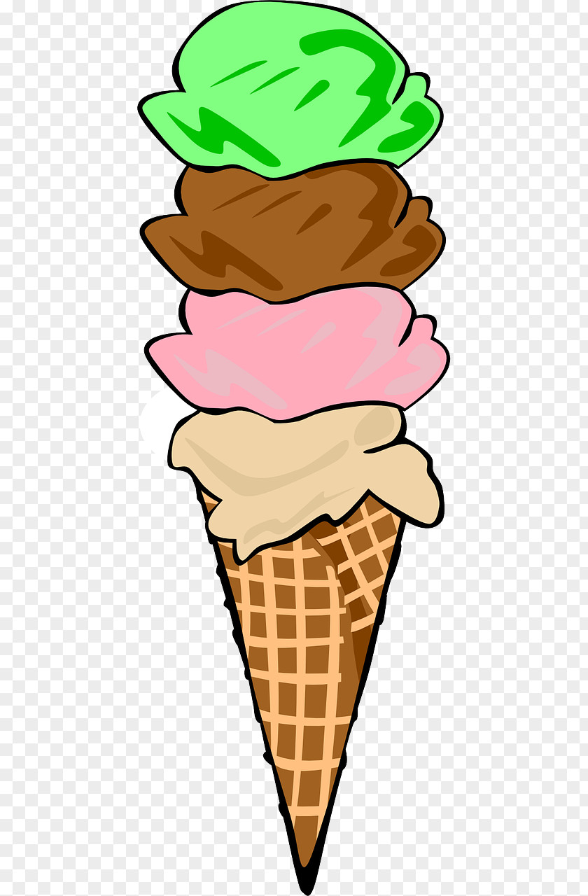Ice Cream Cones Strawberry Chocolate PNG
