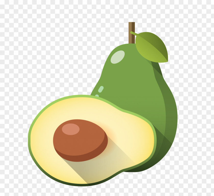 Creative Hand-painted Avocado Cartoon Illustration PNG