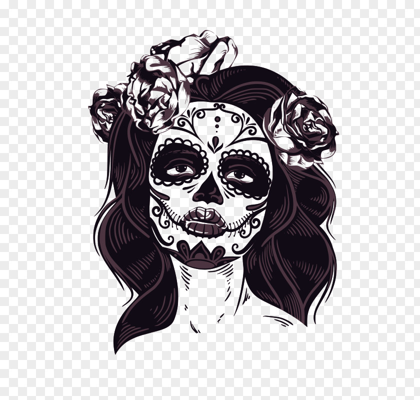 Tshirt T-shirt La Calavera Catrina Top PNG